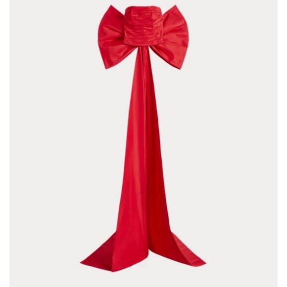 Ralph Lauren Collection Silk Red Bow Train Faille Blouse Bustier Top Corset $3k - Picture 7 of 16